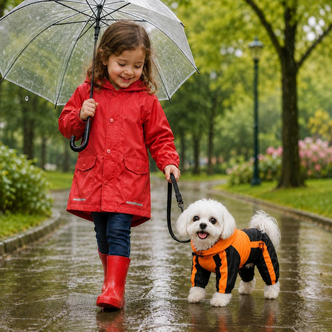 Lovelonglong Dog Hooded Raincoat