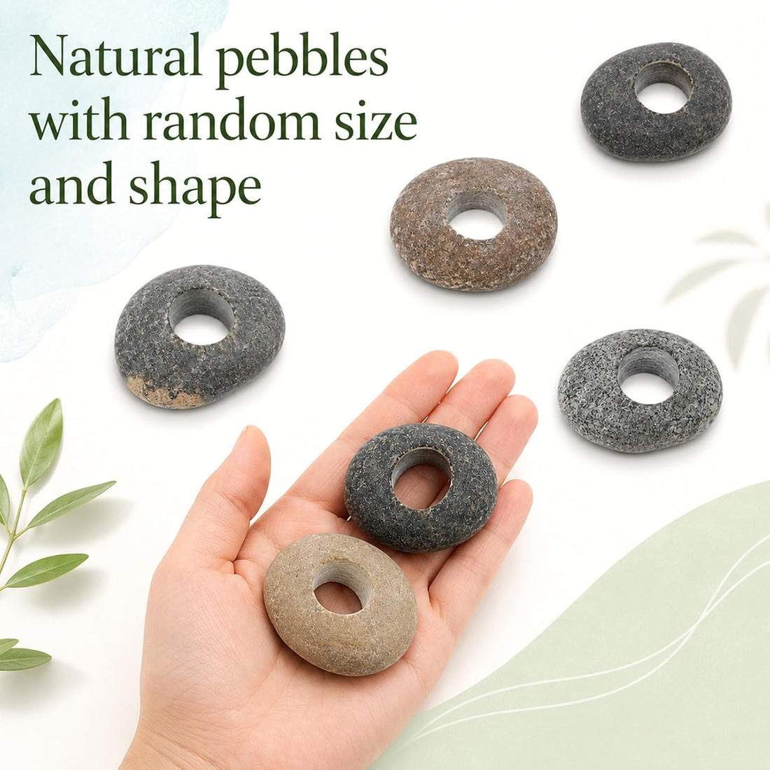 6 PCS Natural River Stone Plant Weights for Aquarium