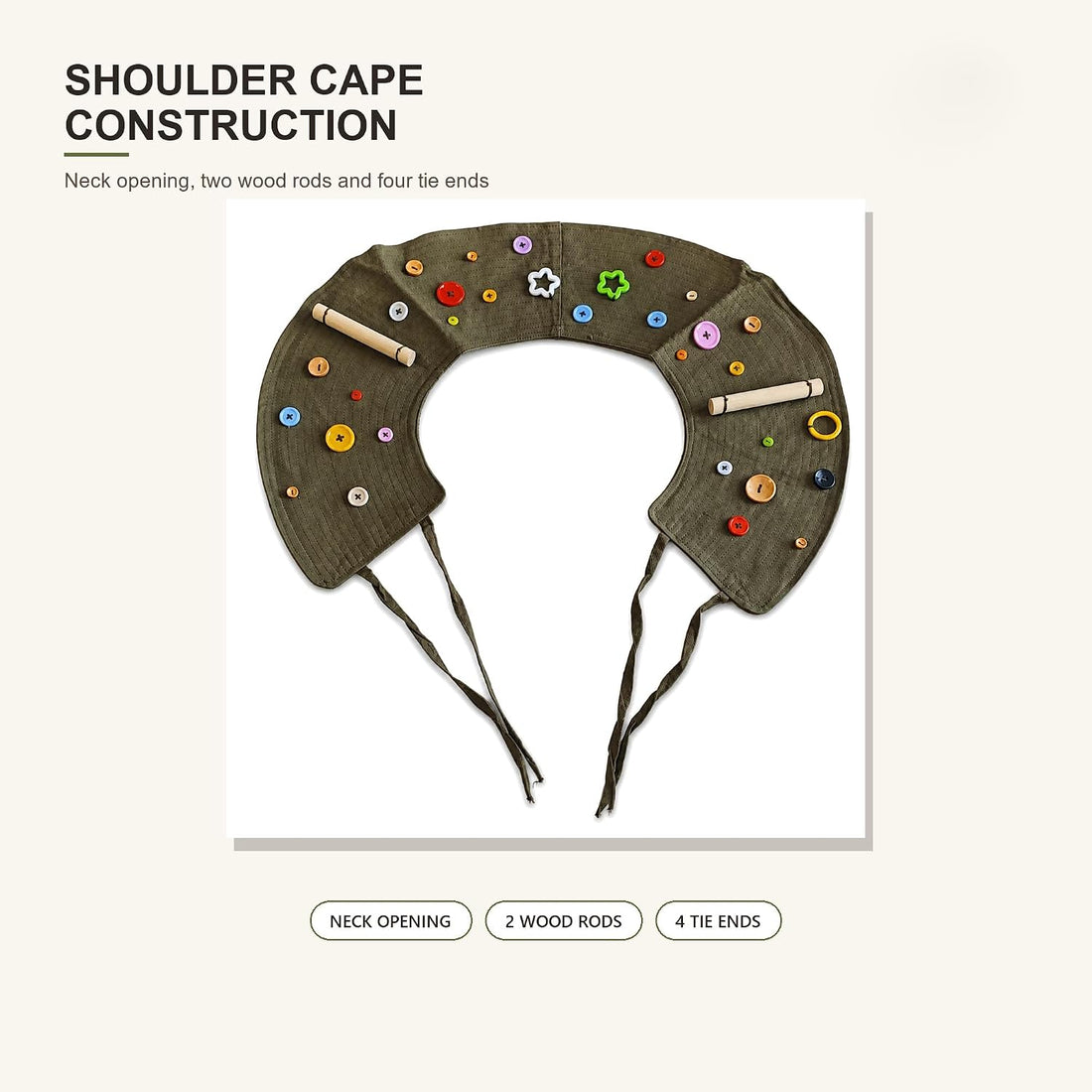 Parrot Shoulder Cape with Two Pine Perches for Bird Training