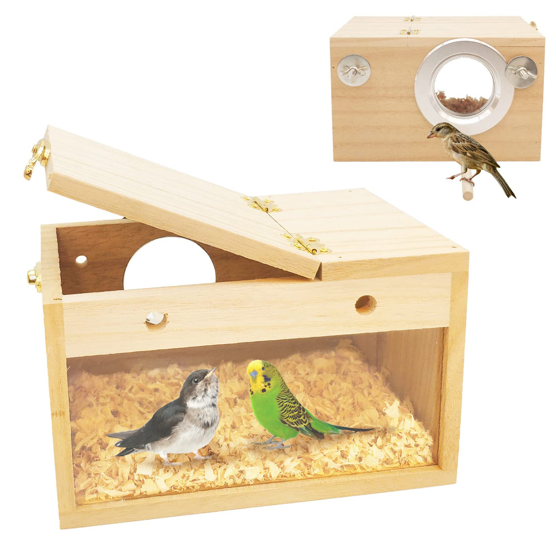 BNOSDM Parakeet Nesting Box Transparent Bird Nest Breeding Box