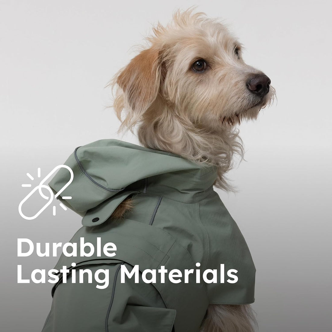 Weatherman Dog Raincoat – Adjustable, Fits All Breeds, Size S (Sage)