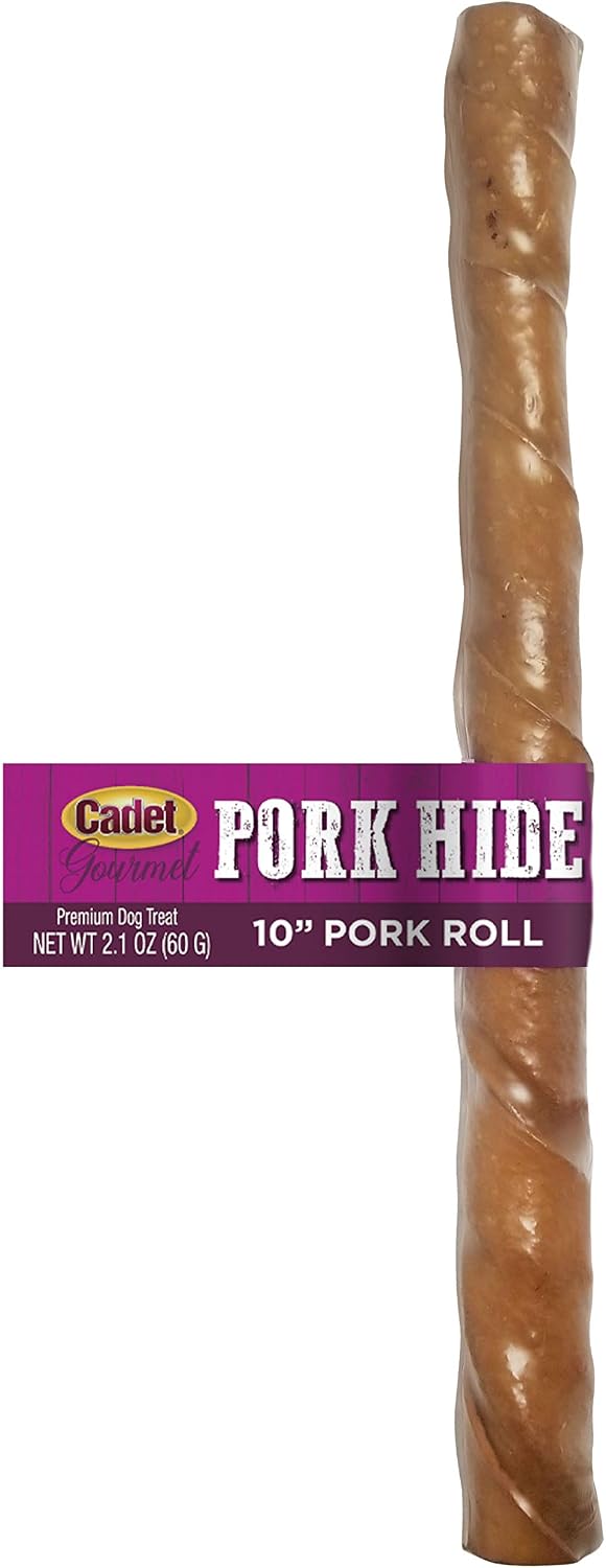 Cadet Gourmet Pork Roll Twists Dog Chews, 5 Count, 10"