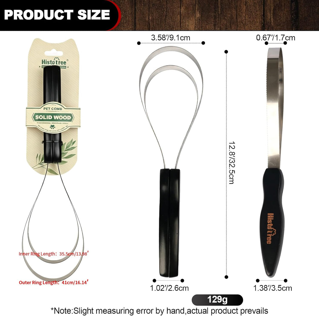 Double-Layer Metal Shedding Blade for Horses Solid Wood Handle