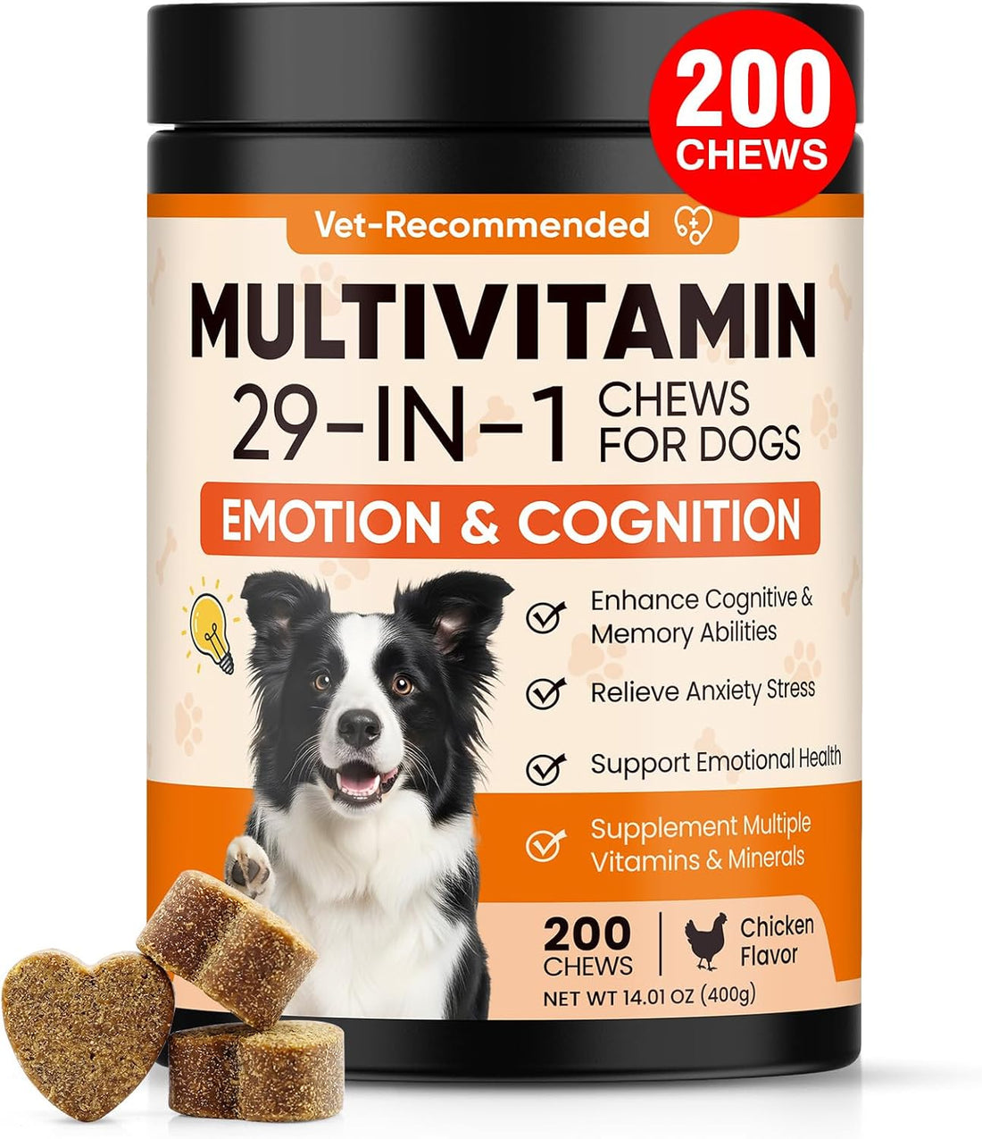 29 in 1 Dog Vitamins and Supplements 200 Ct Advanced Dog Multivitamin