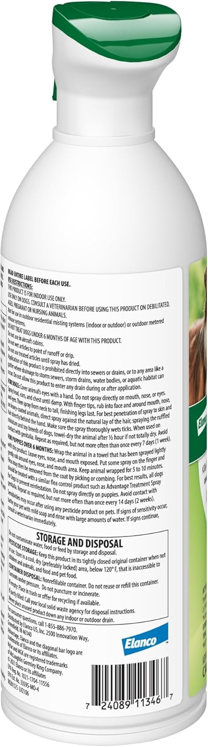 Advantage Treatment Spray for Dogs, Kills Fleas & Ticks, 8 oz.