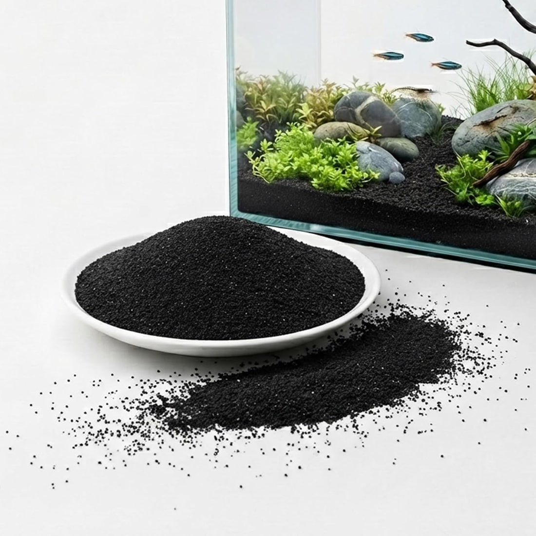 Black Aquarium Sand 2lb for Fish Tank, Plants & Terrarium Substrate