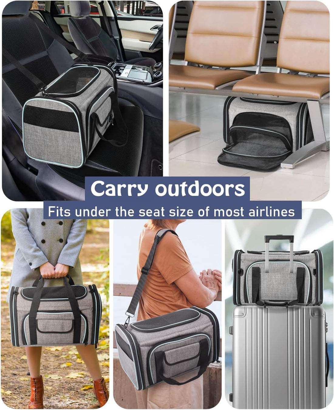 Siivton Cat Carrier,4 Sided Expandable Pet Carrier