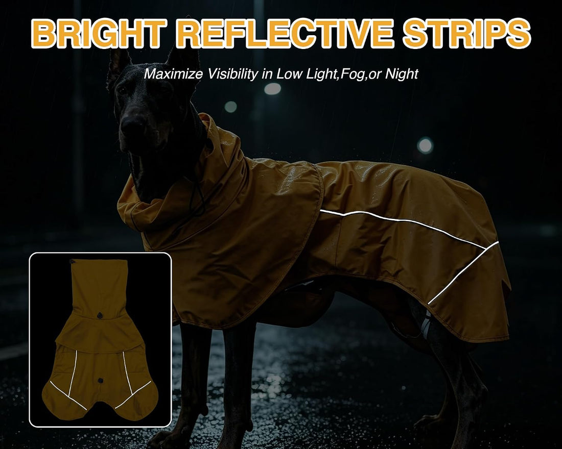 Skmeditec Dog Raincoat with Hood, Waterproof Puppy Rain Coat