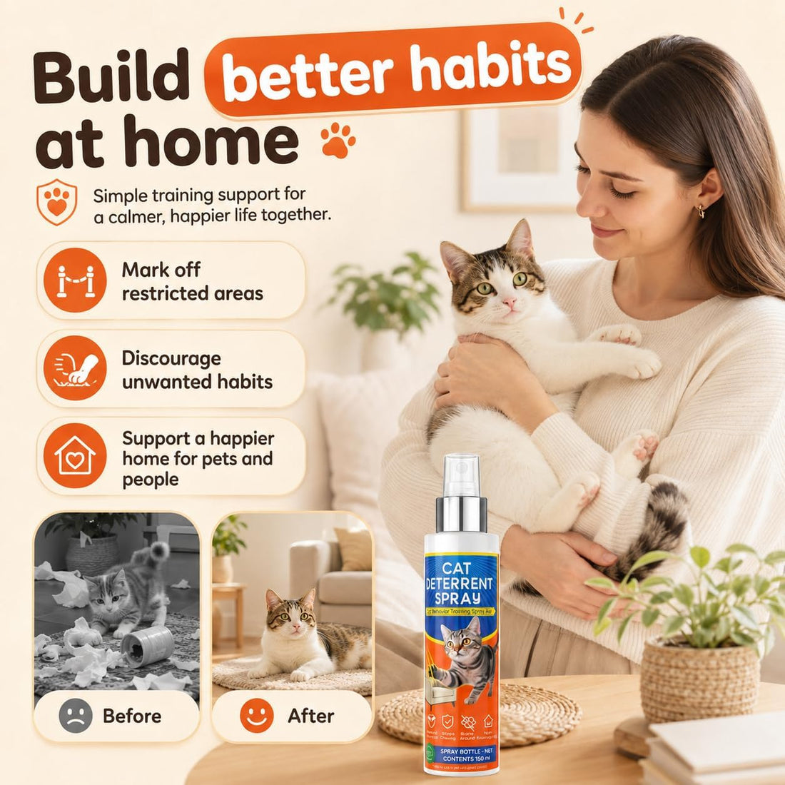 Cat Deterrent Spray for Furniture Protection