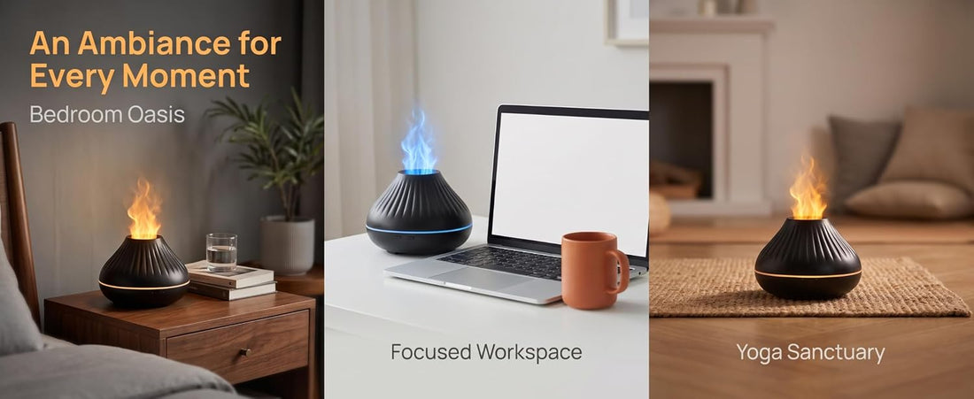 USB Powered Volcano Flame Diffuser Ultrasonic Humidifier