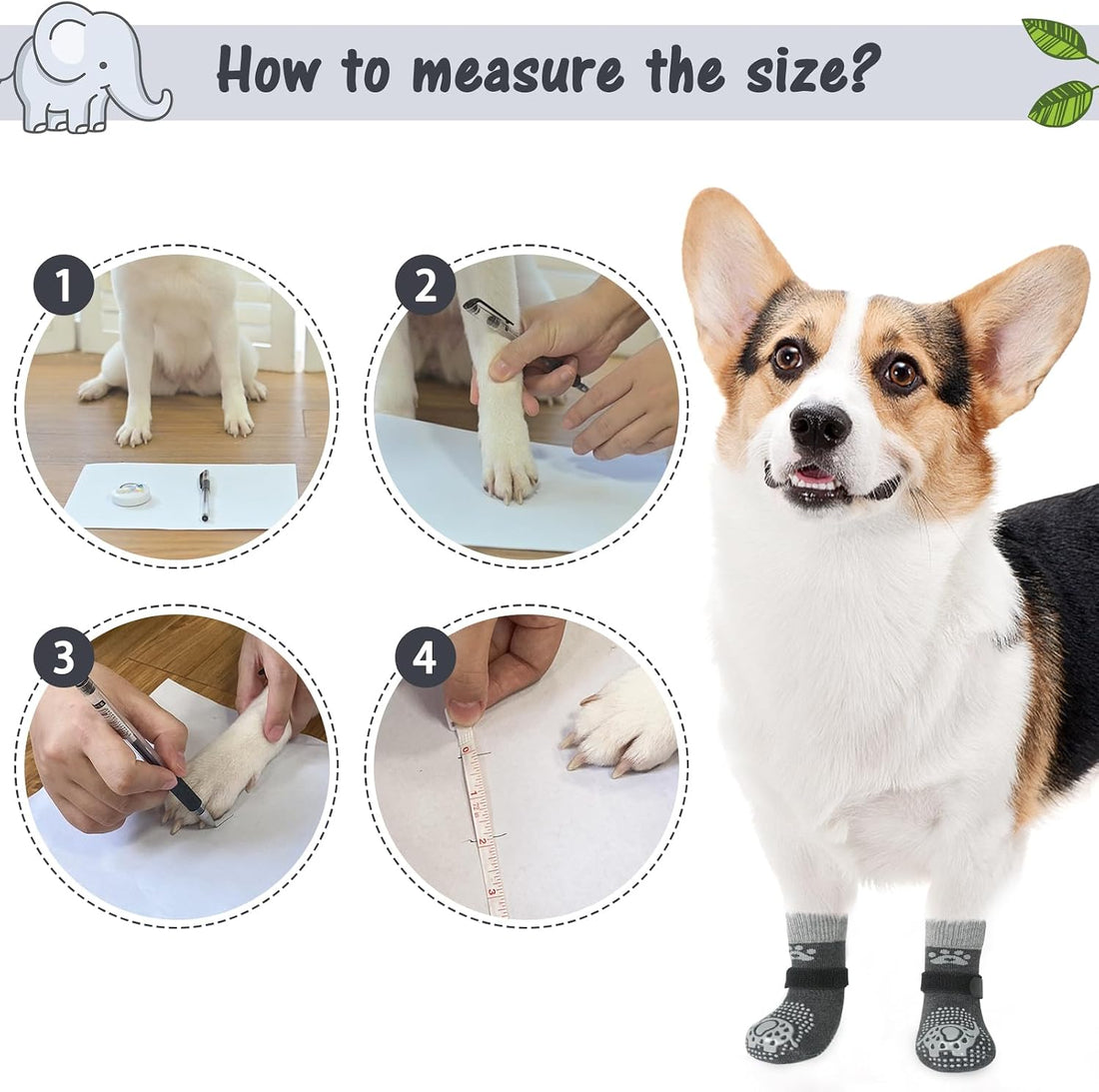 SCENEREAL Anti Slip Dog Sock to Prevent Licking Paws for Hardwood