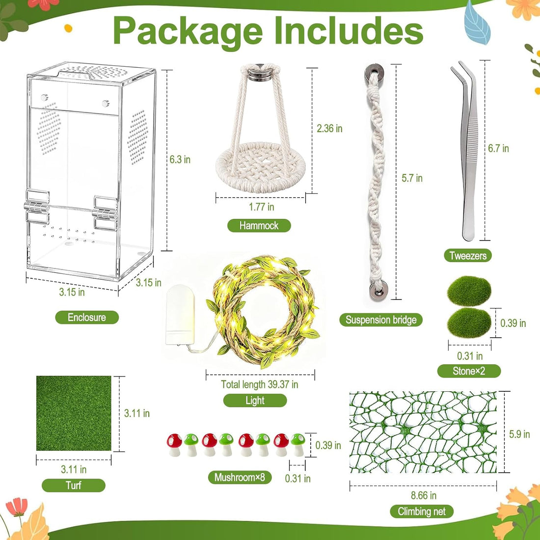Jumping Spider Enclosure Accessories Kit,Transparent Spider