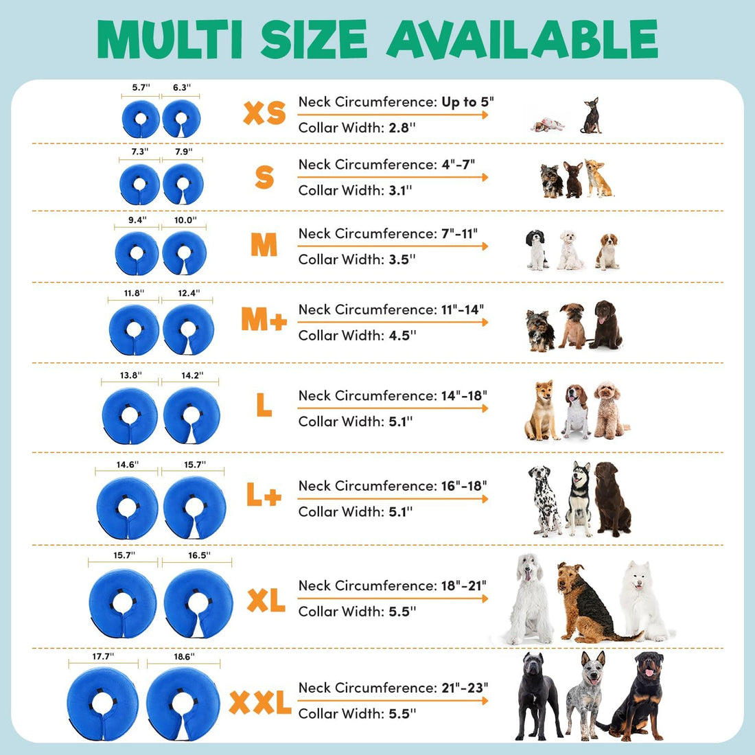 BENCMATE Inflatable Dog Cone Collar Alternative After Surgery Large
