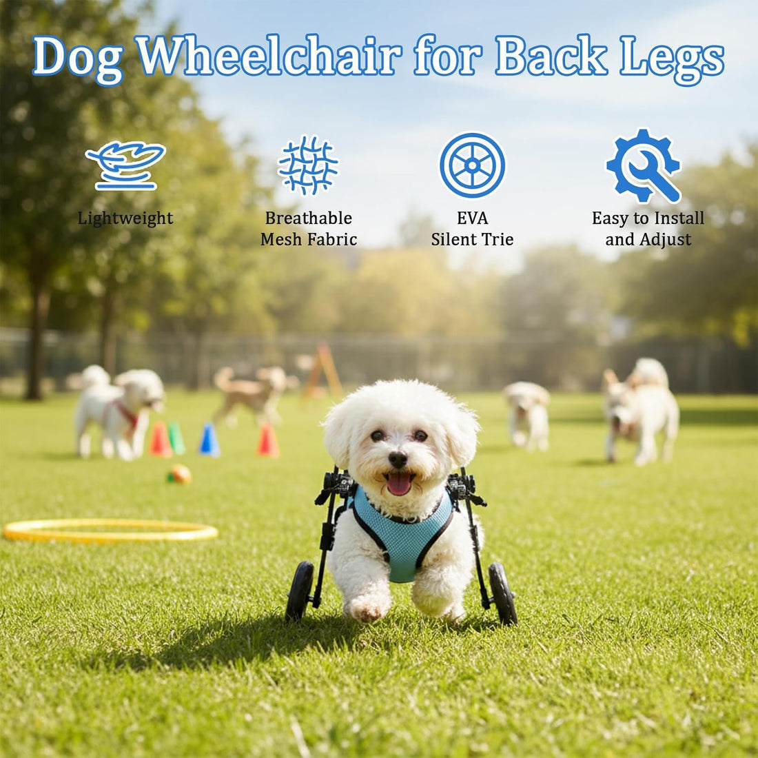 Dog Wheelchair for Back Legs - Adjustable Small Dog Wheelchair
