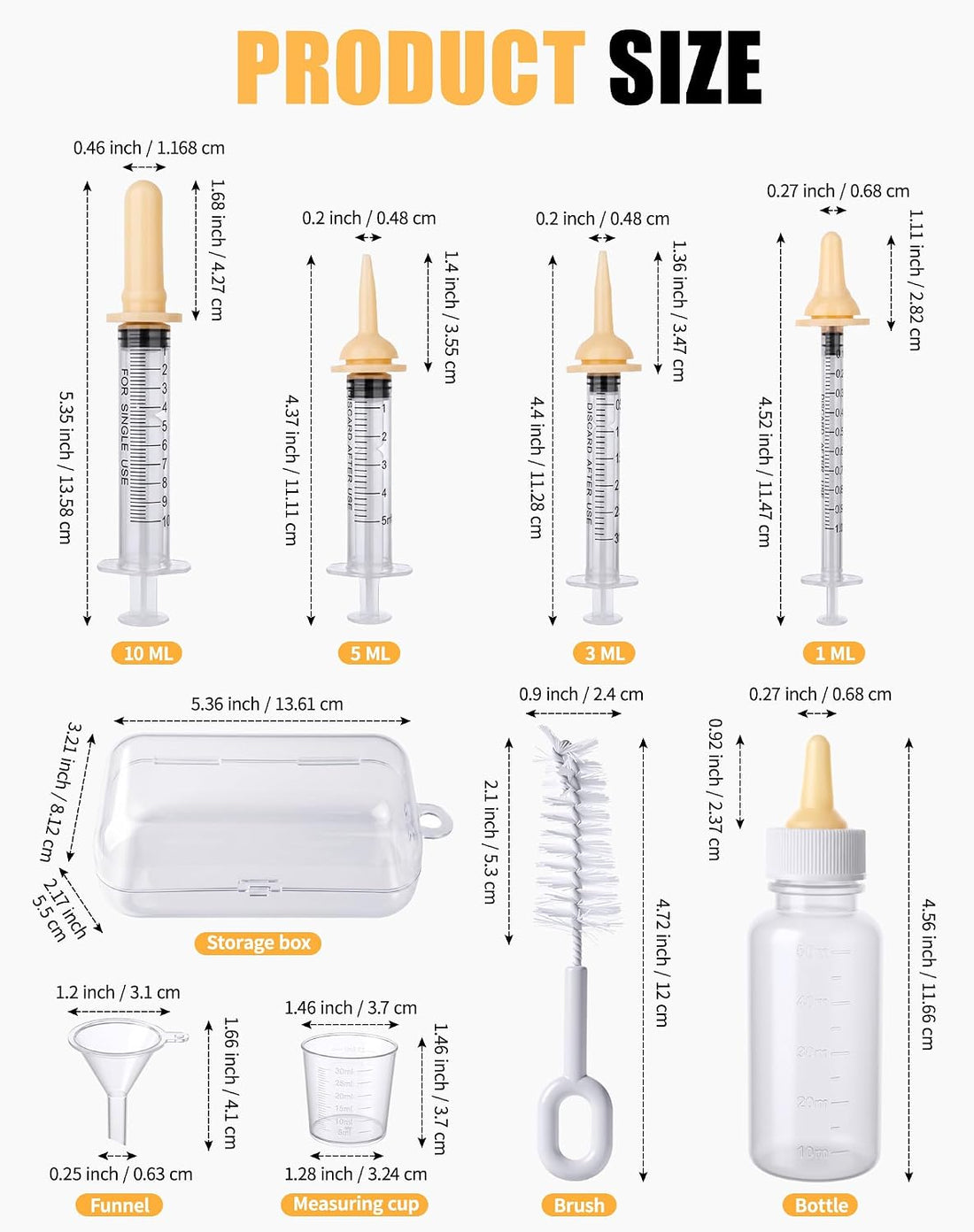 Pet Feeding Kit for Newborn Kitten，Puppy & Small Animals, 15Pcs