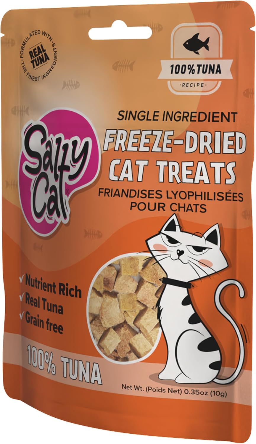 Salty Cat Freeze Dried Tuna cat Treats, 100% Wild-Caught Tuna, 10 g