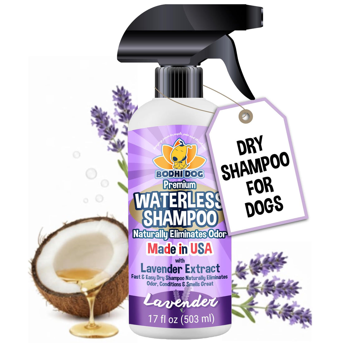 Bodhi Dog Waterless Shampoo - No Rinse Dry Shampoo for Dogs & Cats