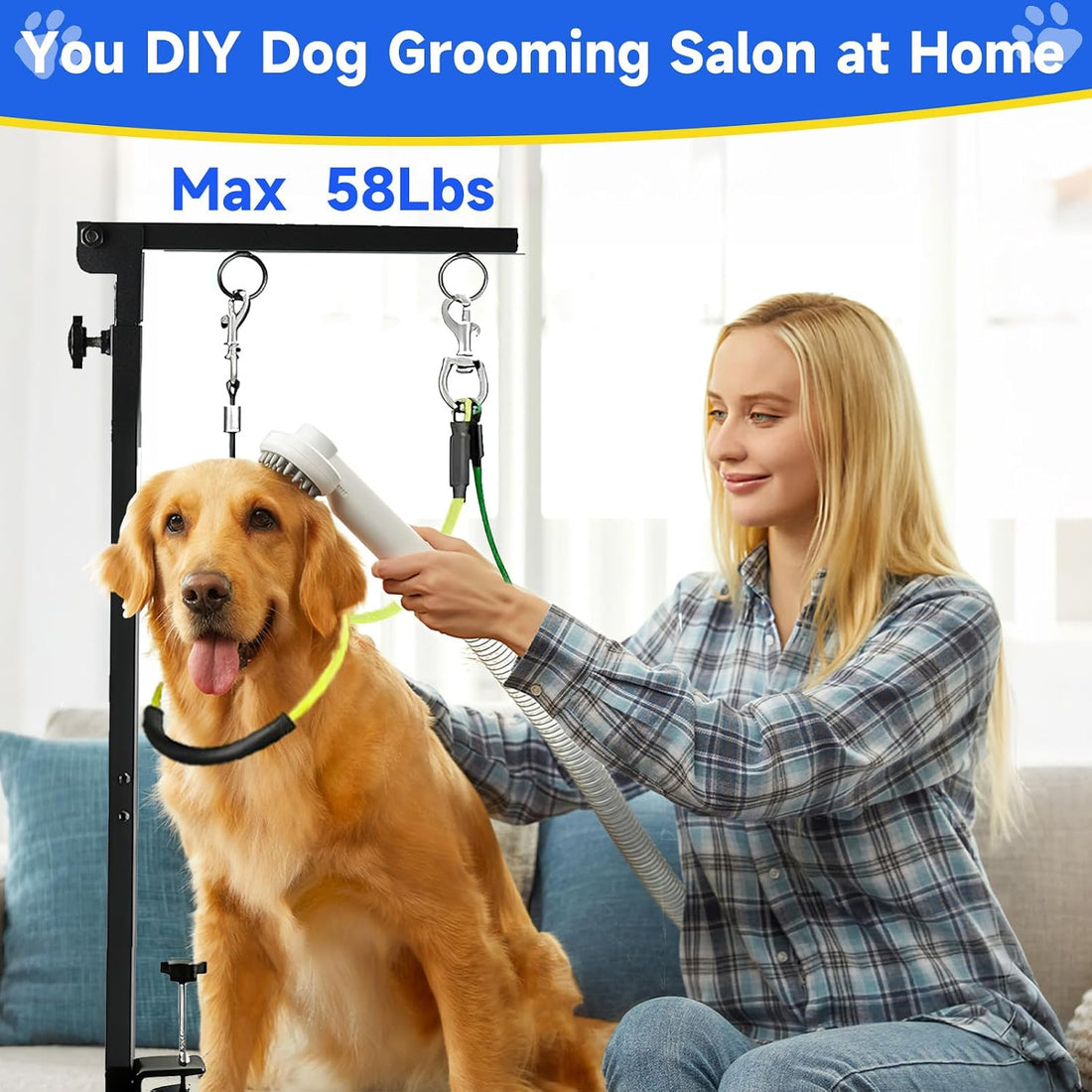 Dog Grooming Arm for Table, for Small Dogs, Haunch Holder&with Hammock