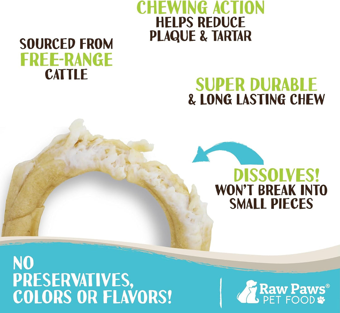 Raw Paws 6-inch Compressed Rawhide Rings for Dogs, 10-Count