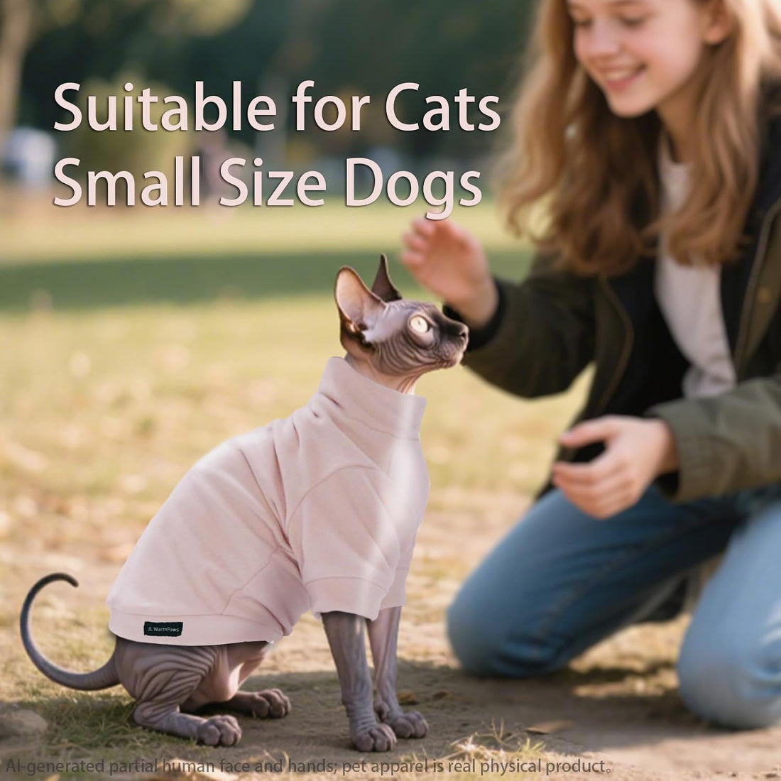 Fleece Sphynx Cat Clothes Soft Hairless Cat Clothes Pullover Cat
