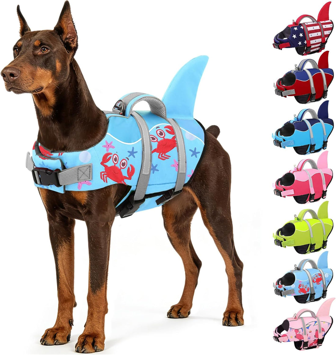 AOFITEE Dog Life Jacket High Buoyancy Shark Dog Life Vest for Swimming