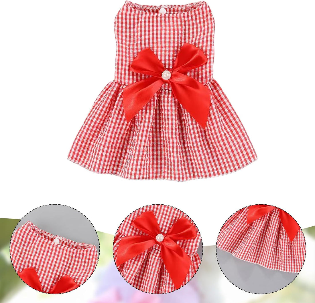 Dog Dress,1PC Dog Dresses with Cute Bowknot,Summer Dogs Clothes Pet