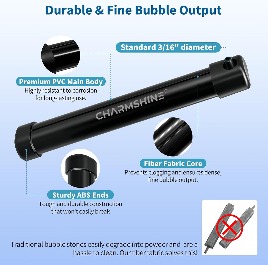 Aquarium Bubble Wall 5.9" Air Stone Bar,Nano Fiber Bubble Curtain