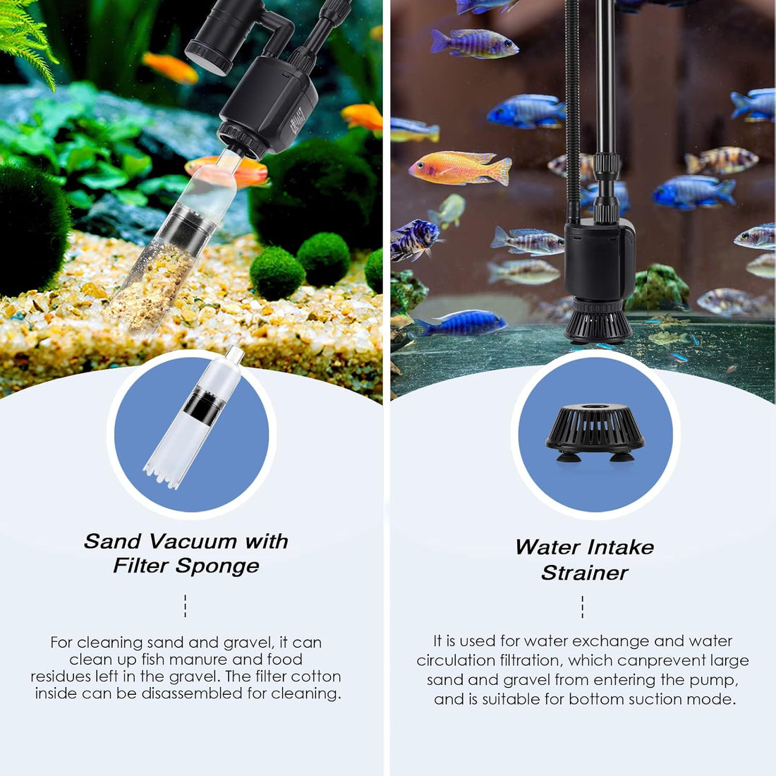 AQQA 6-in-1 Electric Aquarium Gravel Cleaner
