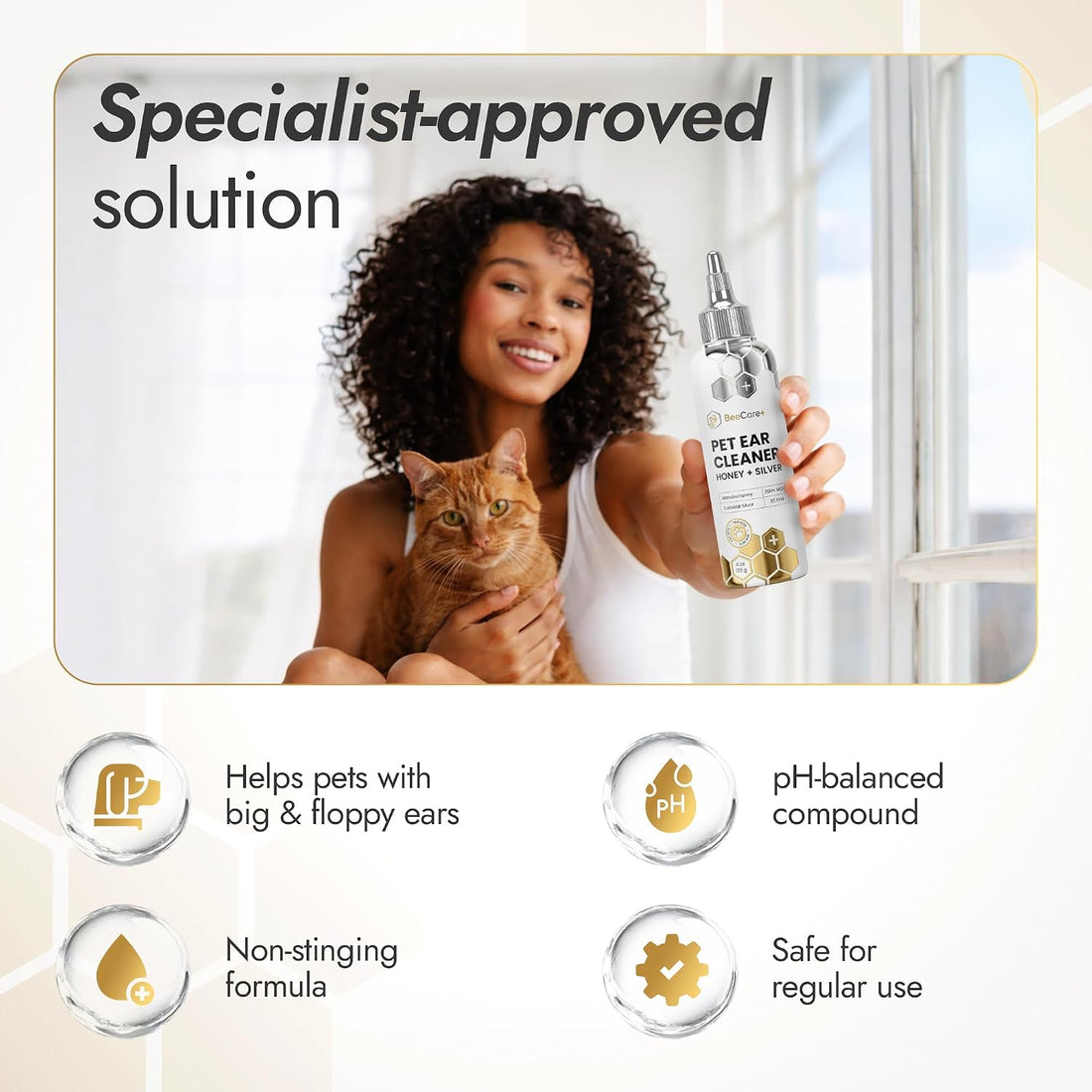 Cat Ear Cleaner with Silver + Manuka, Dog Ear Infection Treatment