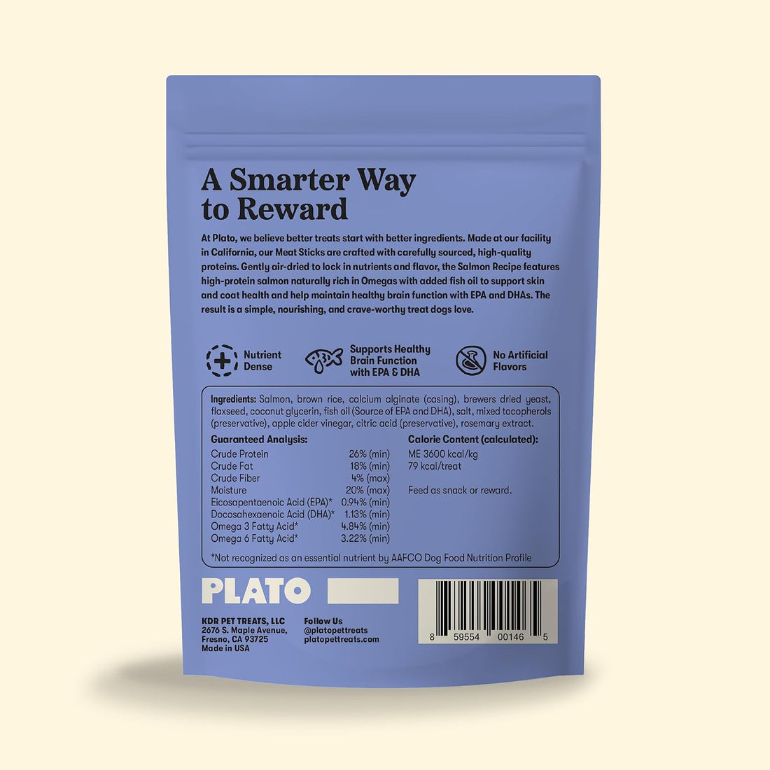 Plato Meat Sticks Salmon Dog Treats