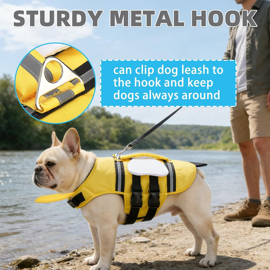 KOOLTAIL Dog Life Jacket, Cute Bee Front Float Dog Life Vest