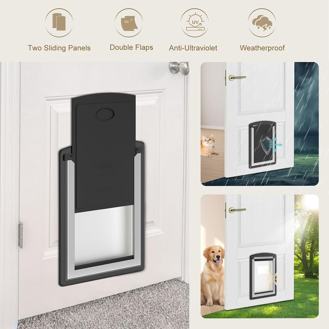 MAVRICFLEX All-Stainless Steel Frame Cat Door for Exterior Door