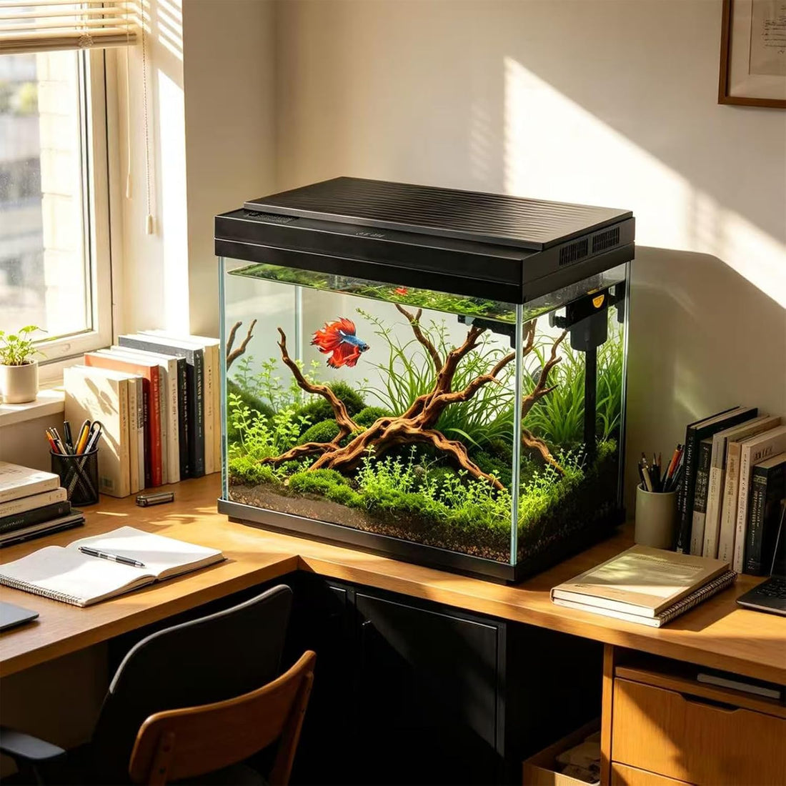 3 Gallon Fish Tank with Filter and Light