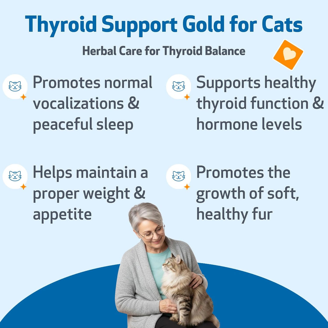 Pet Wellbeing Thyroid Support Gold for Cats - Thyroid Support, 2 oz