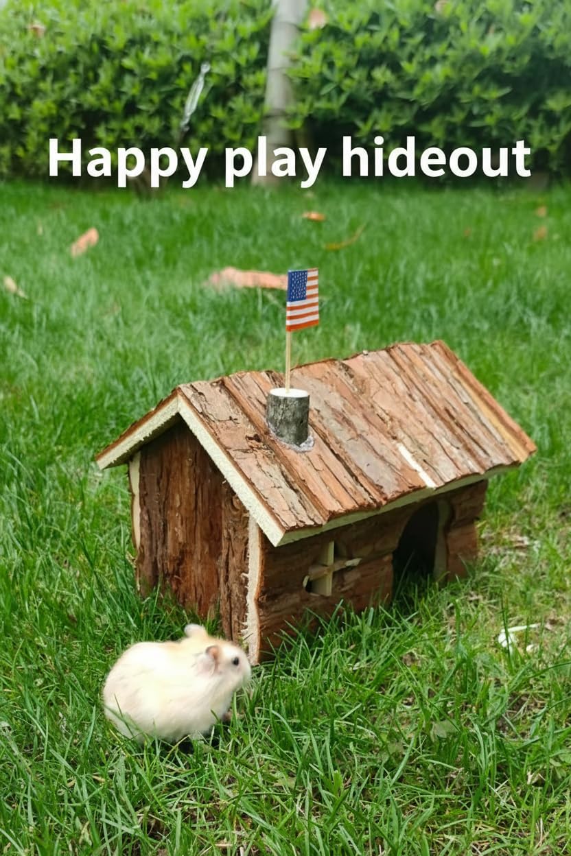Wooden Hamster House Hideout
