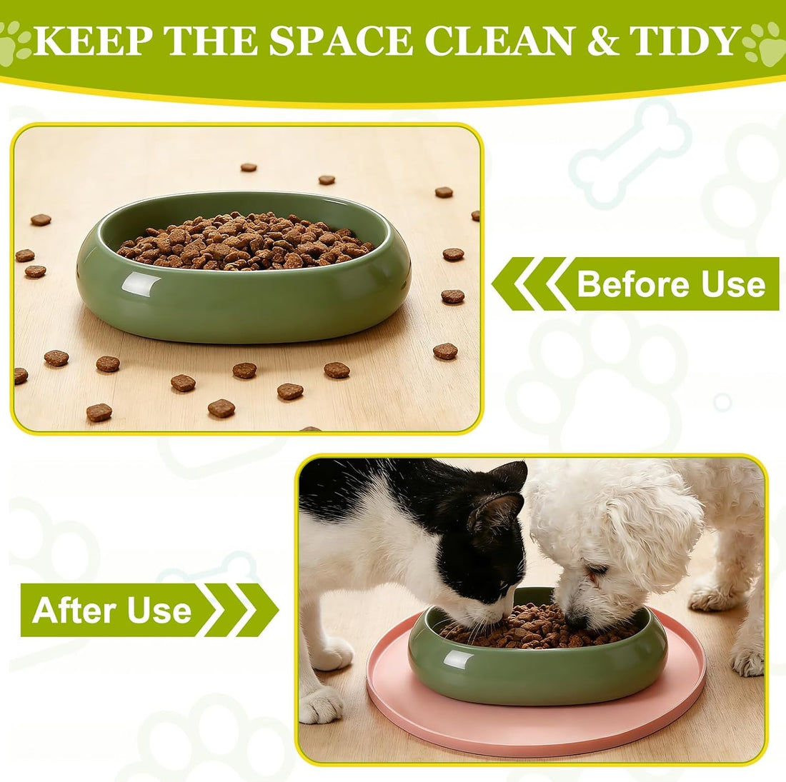 4Pcs Cat Food Mat,Silicone Pet Feeding Mat Waterproof 7x7In