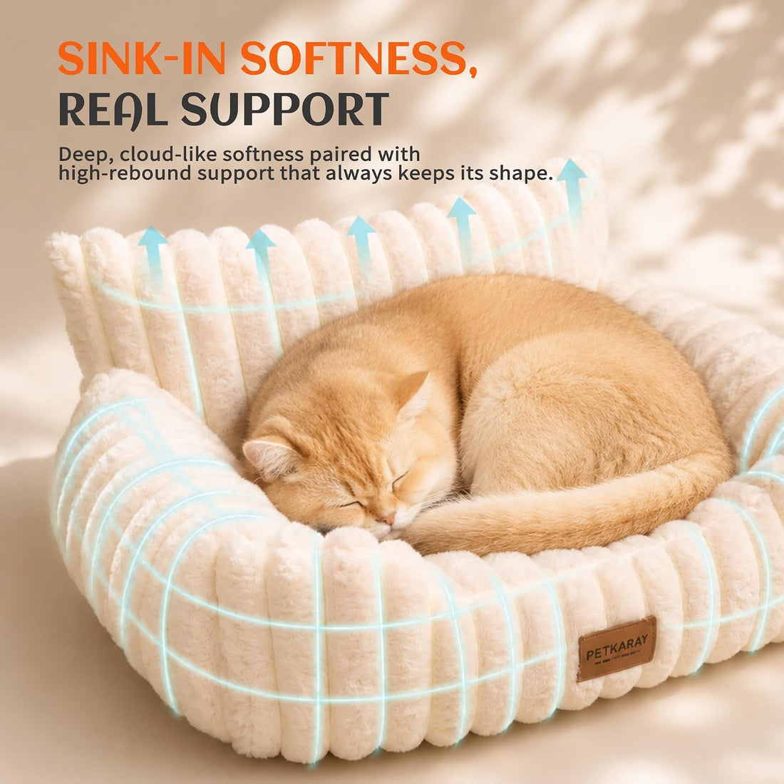 PETKARAY Cat Couch Bed, 24'' Soft Sofa for Indoor Cats
