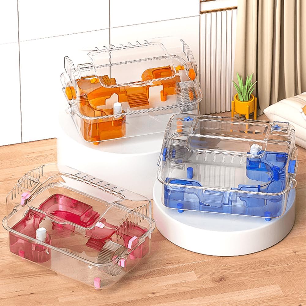 8-in-1 Dwarf Hamster Cage, No Assembly Full Transparent