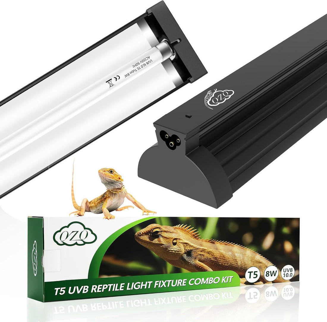 QZQ T5 10.0 UVB Reptile Light Fixture Combo Kit 8W