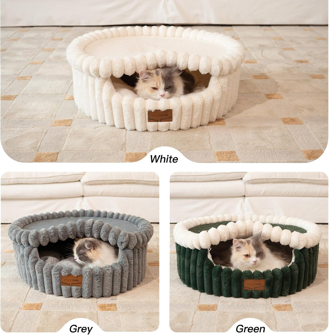 CHEERPALS Cloud Cat Cave Bed for Indoor Cats Hooded Bed with Zipper