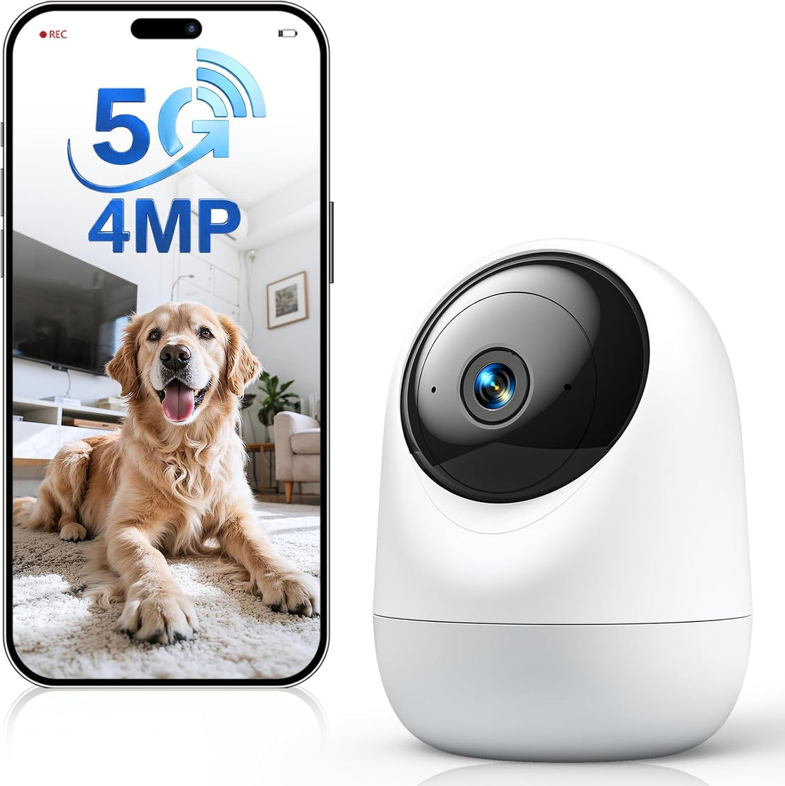 Andyssey 4MP Indoor Security Camera 360° Pan Tilt 5G/2.4G WiFi 6