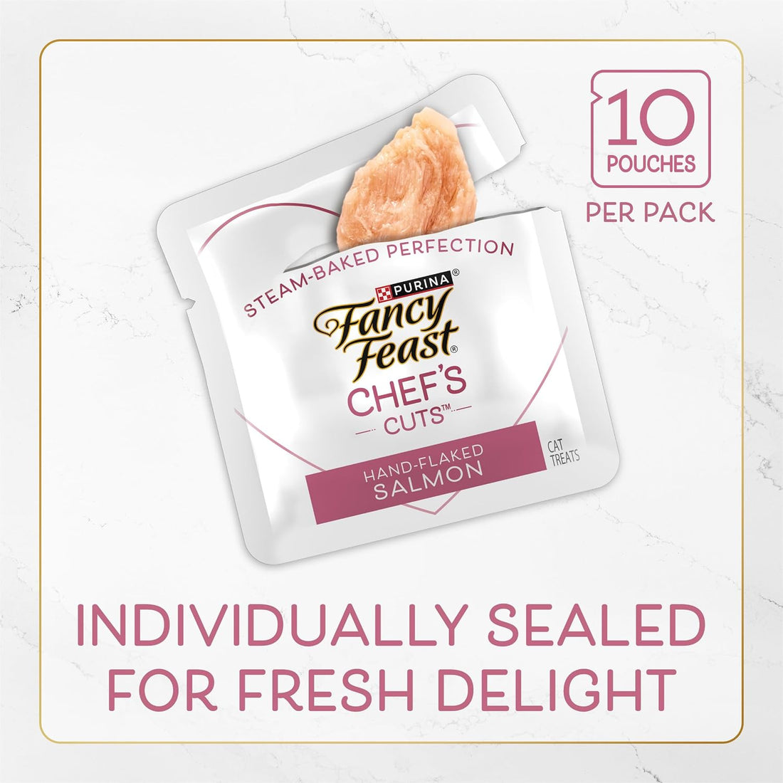 Purina Fancy Feast Purely Hand-Flaked Salmon Cat Treats, Real Fish