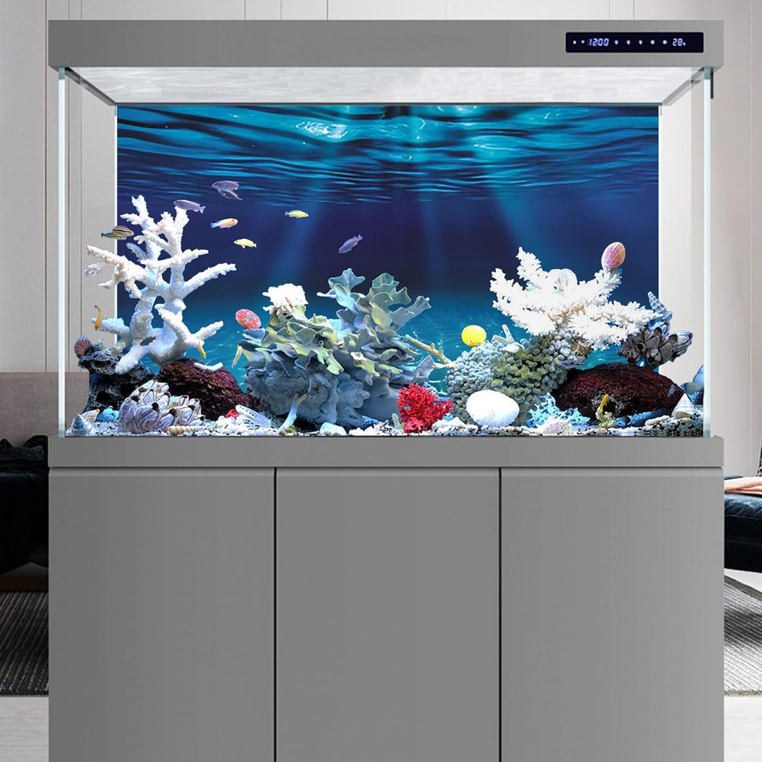 AWERT 48x24 in Undersea Aquarium Backdrop Underwater Fish Tank