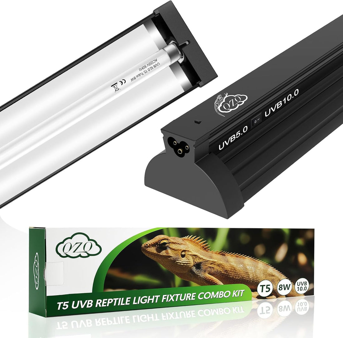QZQ T5 10.0 UVB Reptile Light Fixture Combo Kit 8W
