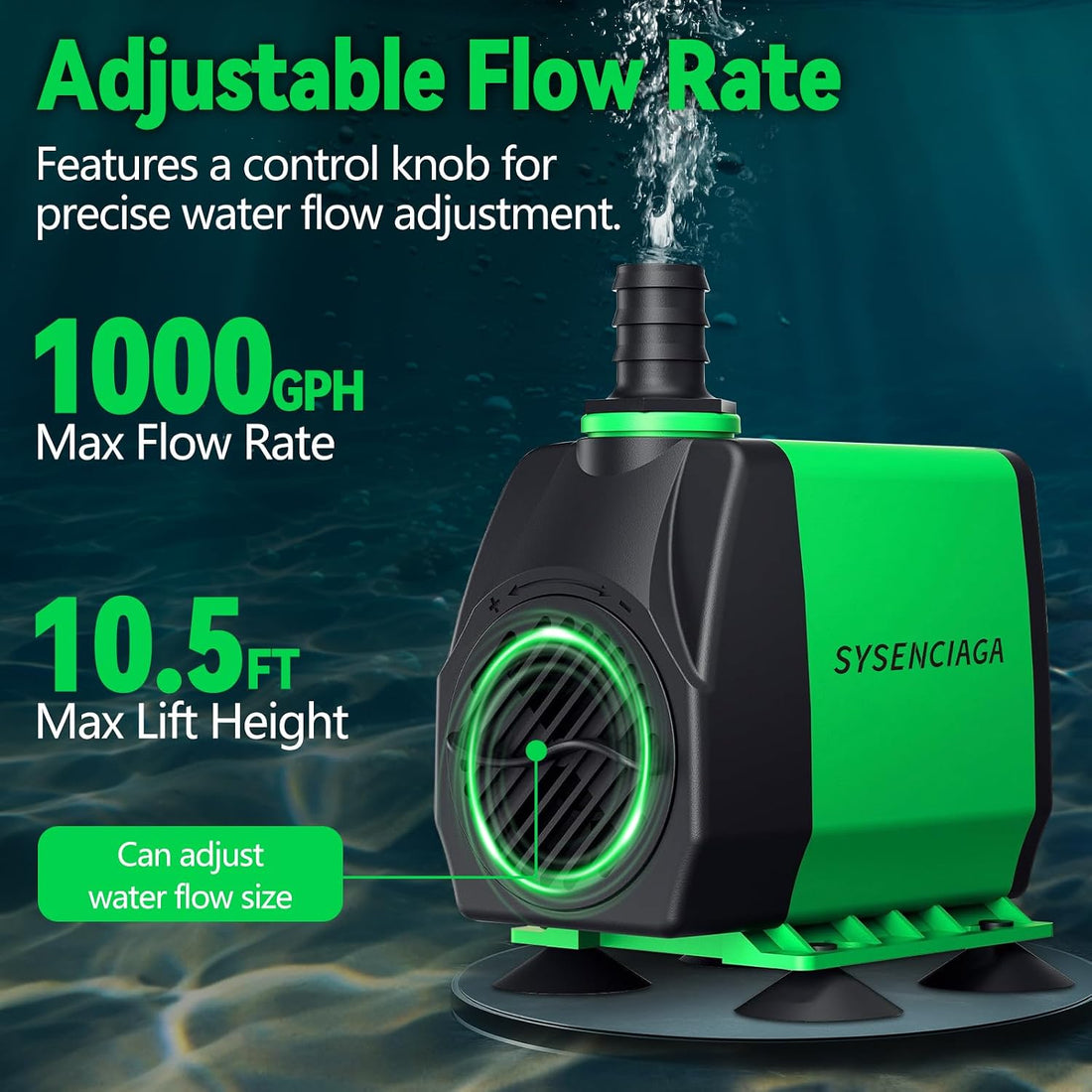 40W Fountain Submersible Water Pump 1000GPH