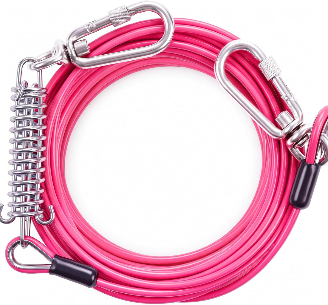Snagle Paw Tie Out Cable for Dogs, 50FT Dog Leads for Yard Chew Proof