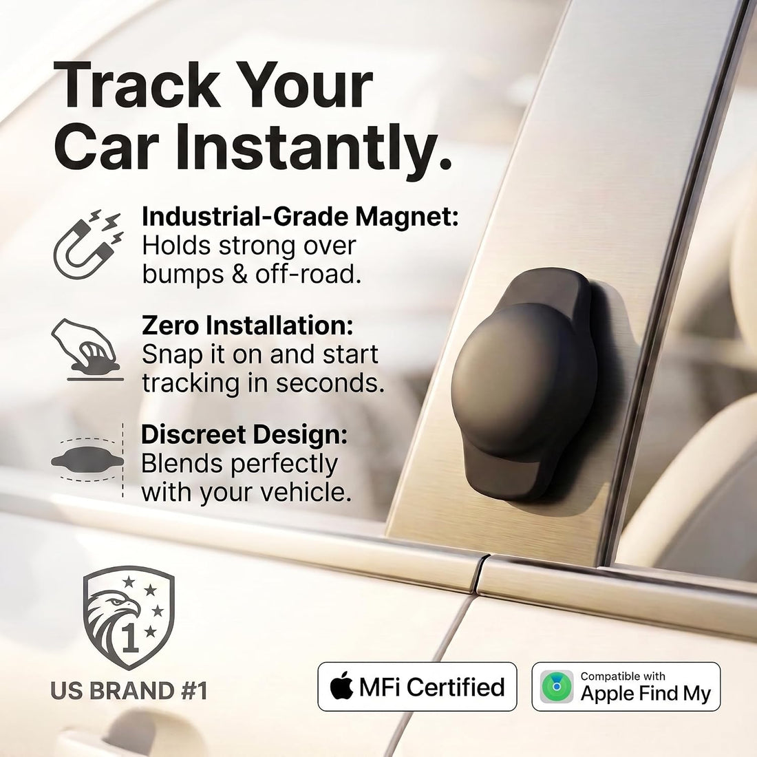 2 Pack Magnetic GPS Tracker for Vehicles for Apple Find My iOS Only