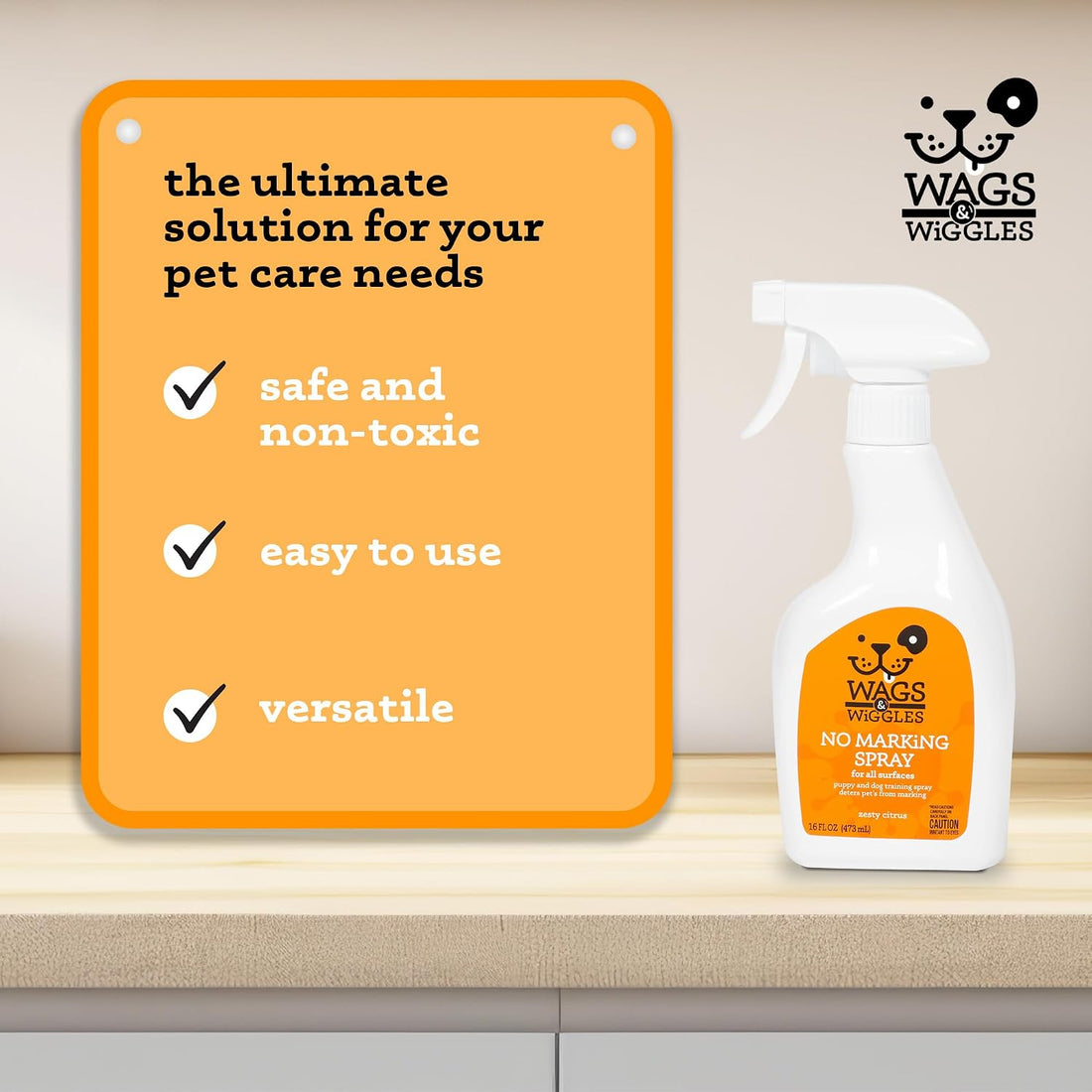 Wags & Wiggles No-Marking Deterrent Training Spray, 16 Fl Oz