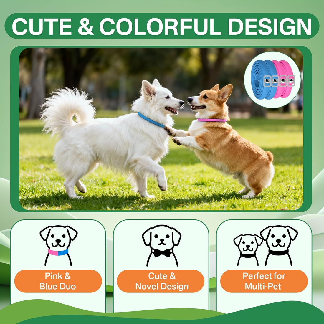 Puyrzoe Flea and Tick Prevention for Dogs, 4 Pack Flea Collar for Dogs