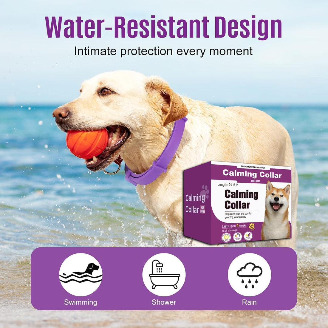 Calming Collars for Dogs, 4 Pack, 60-Day Pheromone Support